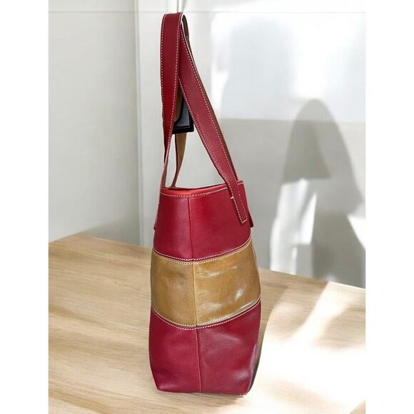 Vintage Coach 9348 Leather Rugby Stripe Tote Bag & Skinny Wristlet - Picture 3 of 15